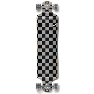 Yocaher Lowrider Longboard Complete - Checker Silver Yocaher Lowrider Longboard Complete - Checker Silver