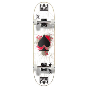Yocaher Graphic Complete 7.75" Skateboard - Ace of Spades White