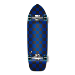 Yocaher Old School Longboard Complete - Checker Blue Yocaher Old School Longboard Complete - Checker Blue
