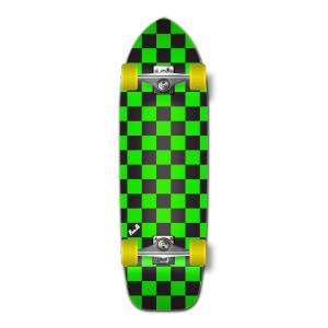 Yocaher Old School Longboard Complete - Checker Green Yocaher Old School Longboard Complete - Checker Green