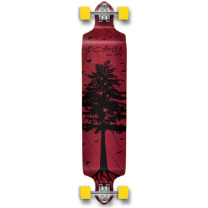 YOCAHER Drop Down Longboard Complete - In the Pines : Red YOCAHER Drop Down Longboard Complete - In the Pines : Red