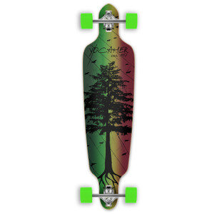 Yocaher Drop Through Longboard Complete - In the Pines : Rasta Yocaher Drop Through Longboard Complete - In the Pines : Rasta