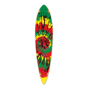 Yocaher Pintail Longboard Deck - Tiedye Rasta Yocaher Pintail Longboard Deck - Tiedye Rasta