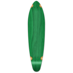 Yocaher Kicktail Blank Longboard Deck - Stained Green Yocaher Kicktail Blank Longboard Deck - Stained Green
