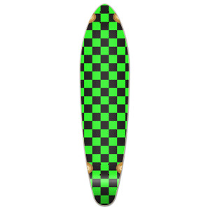 Yocaher Kicktail Longboard Deck - Checker Green Yocaher Kicktail Longboard Deck - Checker Green