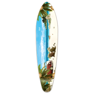 Yocaher Kicktail Longboard Deck - Getaway Yocaher Kicktail Longboard Deck - Getaway