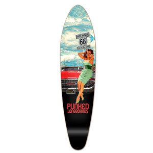 Yocaher Kicktail Longboard 40" x 10" Deck - Route 66 Series - RTE-66 Yocaher Kicktail Longboard 40" x 10" Deck - Route 66 Series - RTE-66
