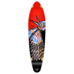 Yocaher Kicktail Longboard Deck - The Bird Red Yocaher Kicktail Longboard Deck - The Bird Red