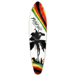 Yocaher Kicktail Longboard Deck - Palm City Rasta Yocaher Kicktail Longboard Deck - Palm City Rasta