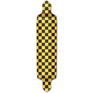 Yocaher Drop Down Longboard Deck - Checker Yellow Yocaher Drop Down Longboard Deck - Checker Yellow