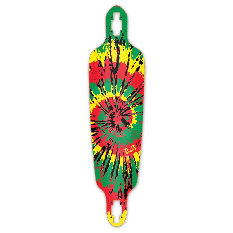 Drop Through Tiedye Rasta Longboard Deck