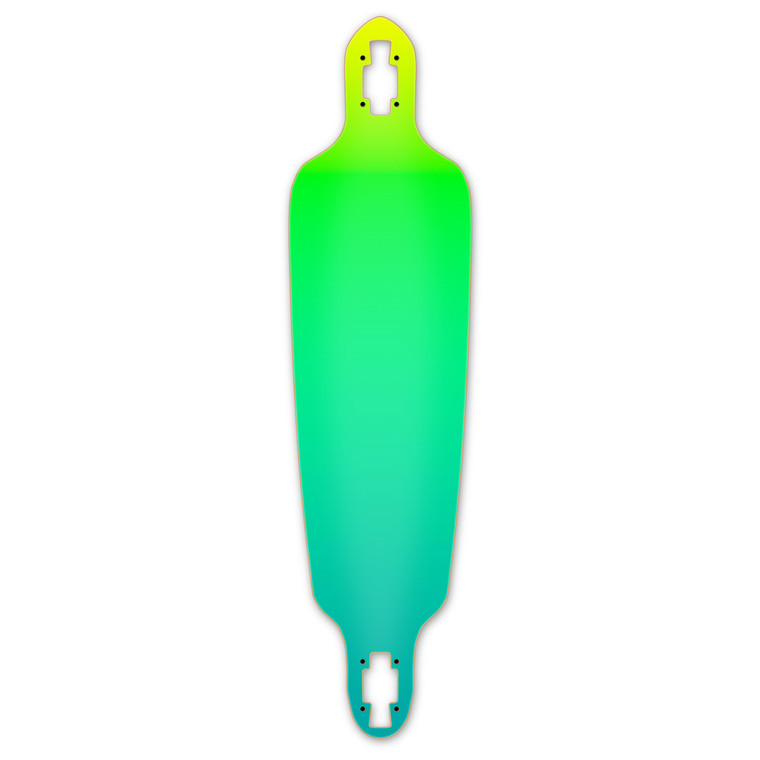 Drop Through Longboard Deck - Gradient Green