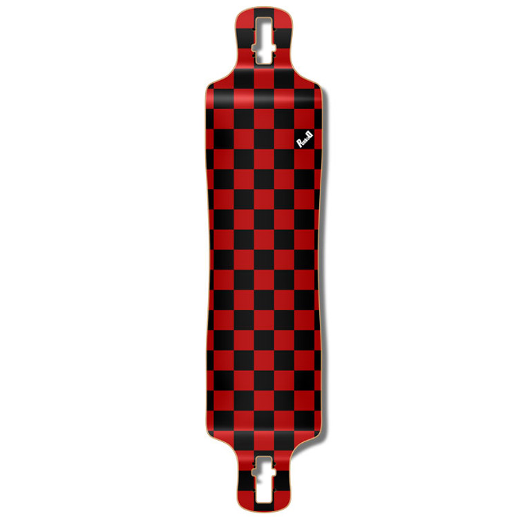 Lowrider Longboard Deck - Checker Red