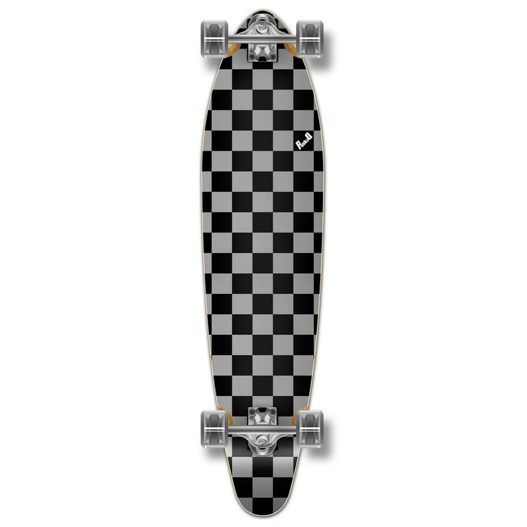 Kicktail Longboard Complete - Checker Silver