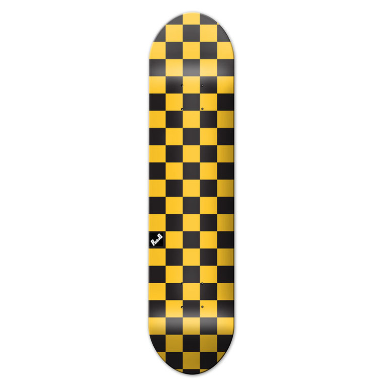 Yocaher Graphic Skateboard Deck - Checker Yellow