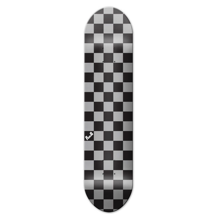 Yocaher Graphic Skateboard Deck - Checker Silver