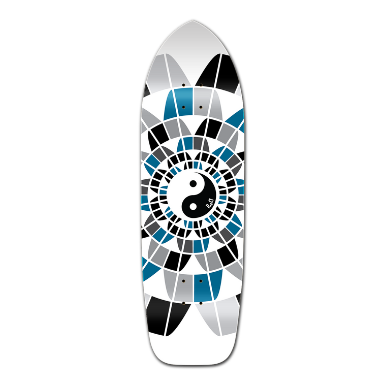 Old School Longboard Deck - Yin Yang