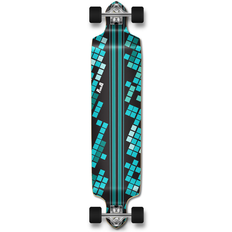 YOCAHER Drop Down Black Digital Wave Longboard Complete