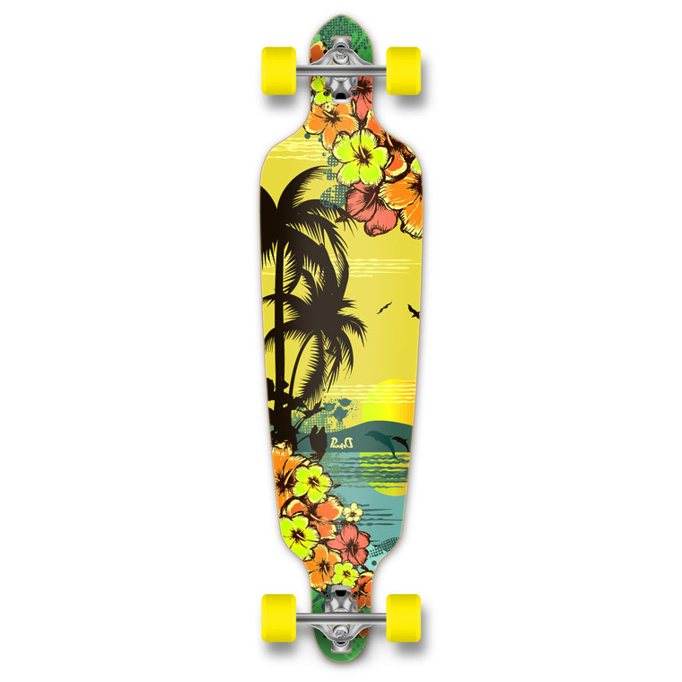 Punked Drop Through Tropical Day Longboard Complete