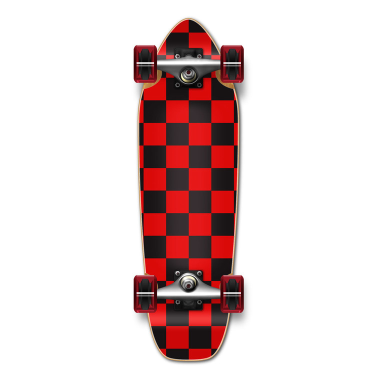 Yocaher Complete Mini Cruiser Skateboard Longboard - Checker Red