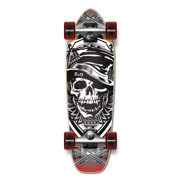 Yocaher Complete Mini Cruiser Skateboard Longboard -  Skull Hat