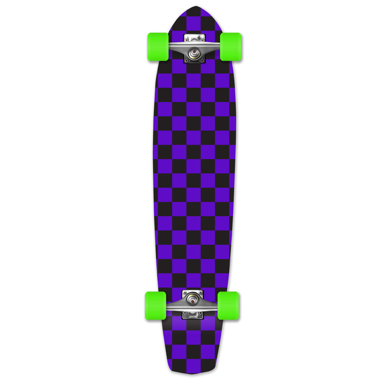 Slimkick Longboard Complete - Checker Purple