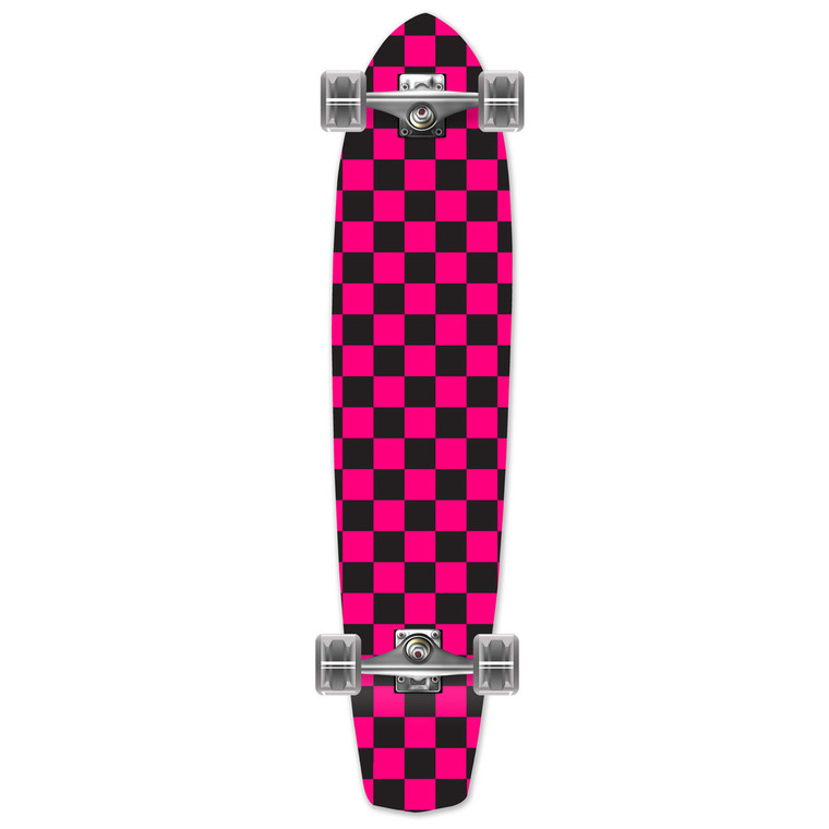 Slimkick Longboard Complete - Checker Pink