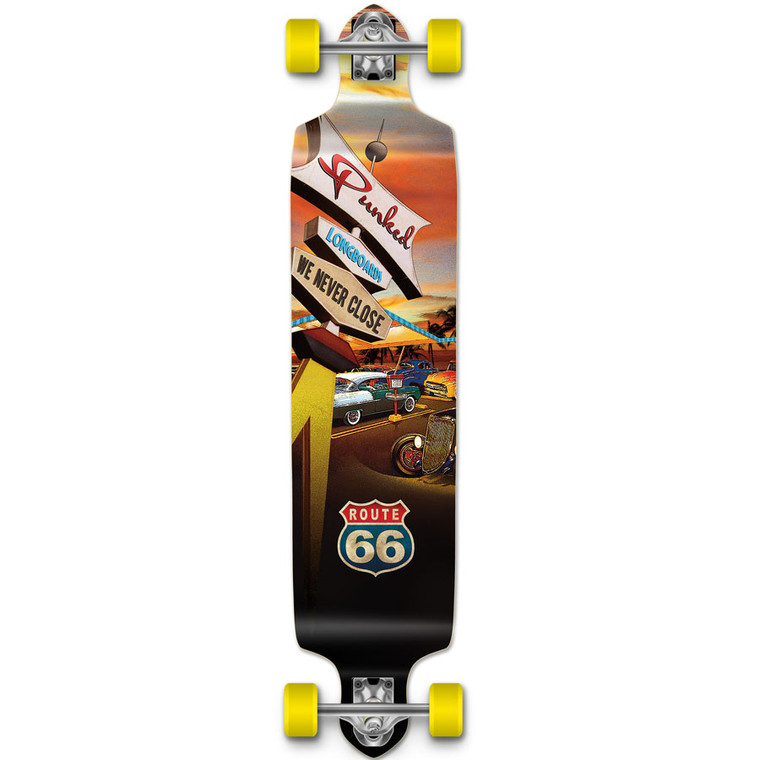 YOCAHER Drop Down Longboard Complete - Route 66 Series - Diner