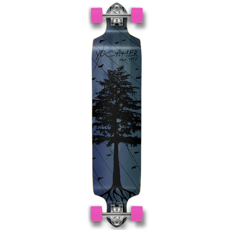 YOCAHER Drop Down Longboard Complete - In the Pines : Blue