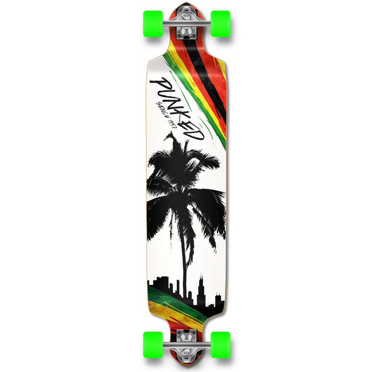 YOCAHER Drop Down Longboard Complete - Palm City Rasta