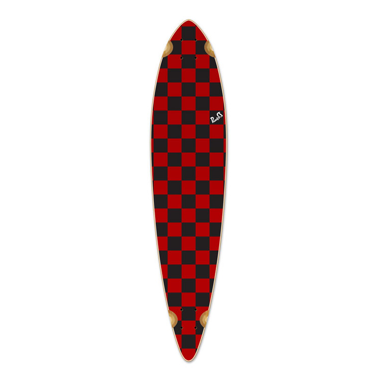 Pintail Longboard Deck Checker Red