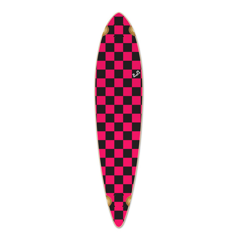 Pintail Longboard Deck Checker Pink