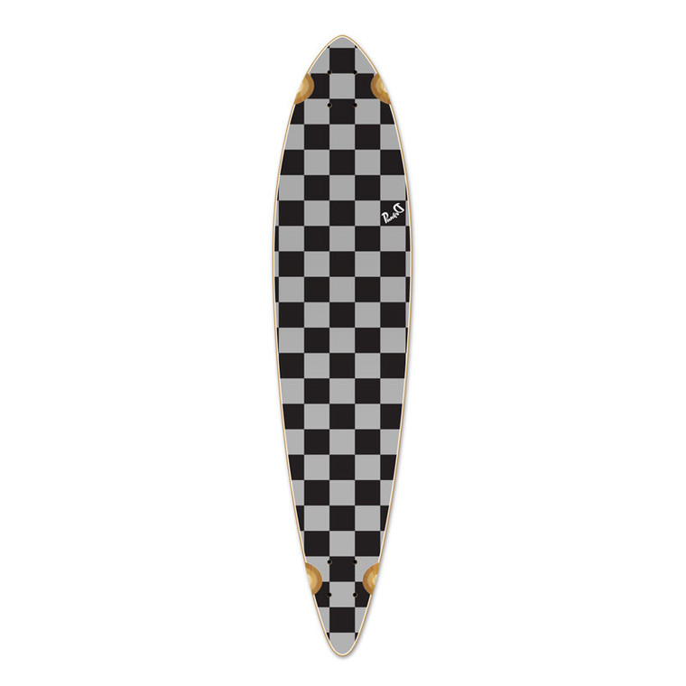 Pintail Longboard Deck Checker Silver