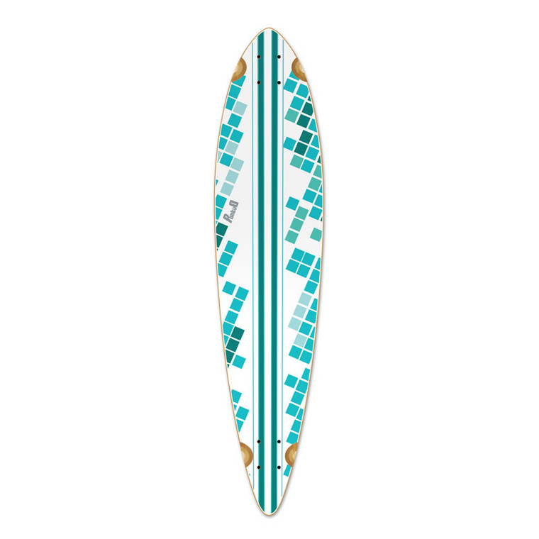 Pintail White Digital Wave Longboard Deck