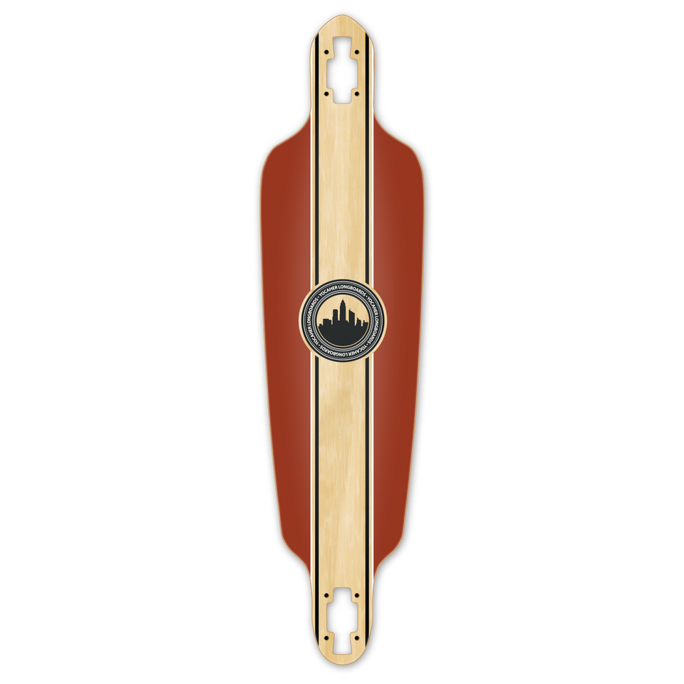 Drop Through Longboard Deck Crest Burgundy