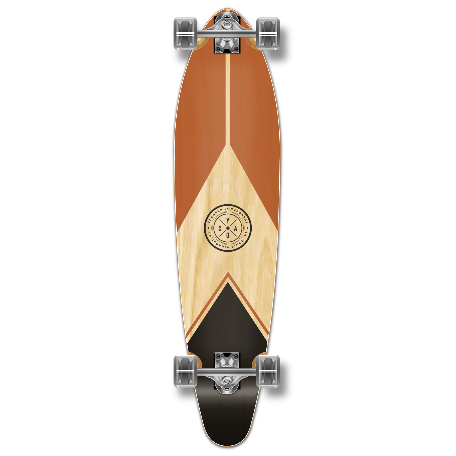 YOCAHER Kicktail Longboard Complete - Earth Series - Mountain