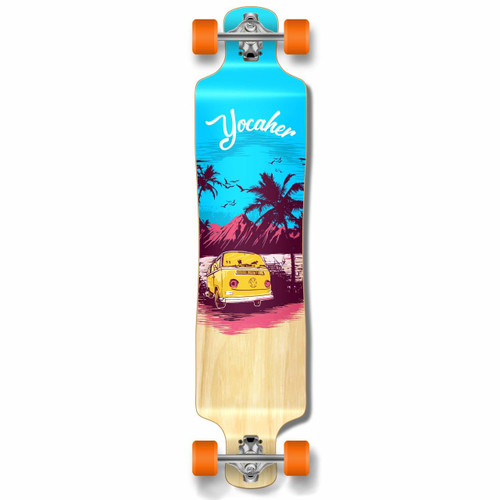 Low Riding Longboard Lowrider Longboard Complete - VW Series - Blue N' Red