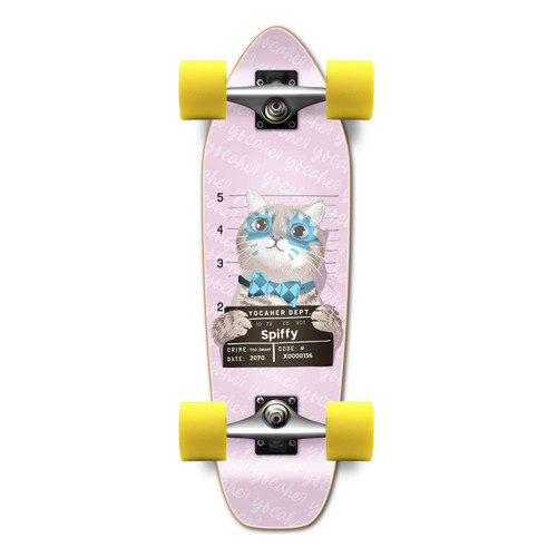 girl skateboard deck 野村訓市　cat power Punked Rockstar Kitty Cat - White Wink 27