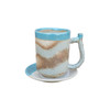 Light Brown with Teal Swirl Mug Set