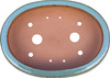 Top-down view of 15-inch oval bonsai pot with wide opening and drainage holes