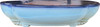 Front view of 20-inch irregular light blue glazed bonsai pot with gradient lip