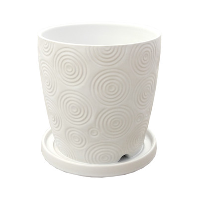 Circles Matte White Planter