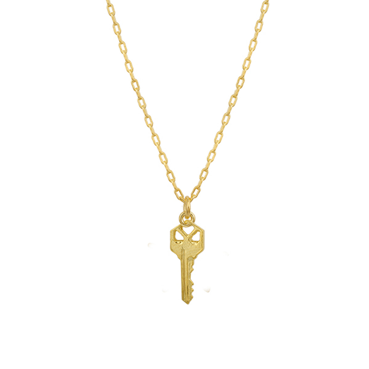 Tiny Key Necklace Vermeil