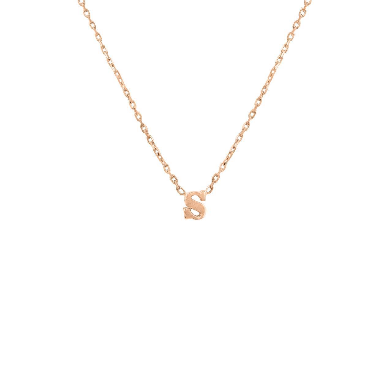 Mini Initial Solid Gold Necklace | Hope & Celebrate