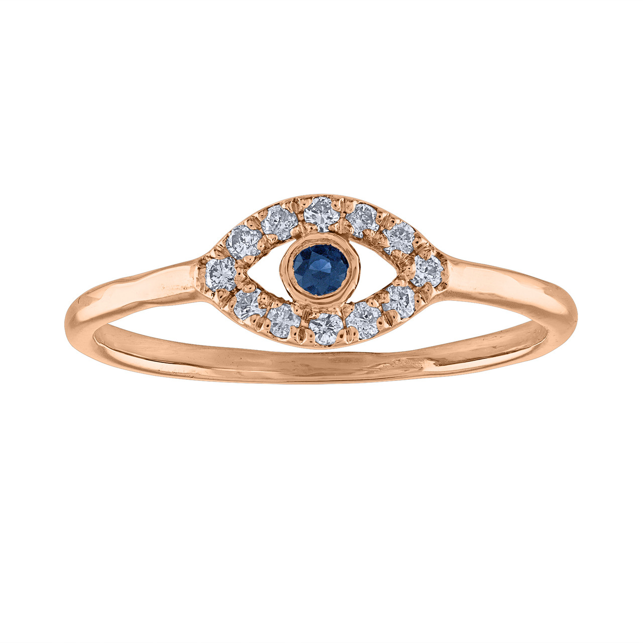 Forever Safeguard - Gold Navy Enamel Evil Eye Ring in 2023