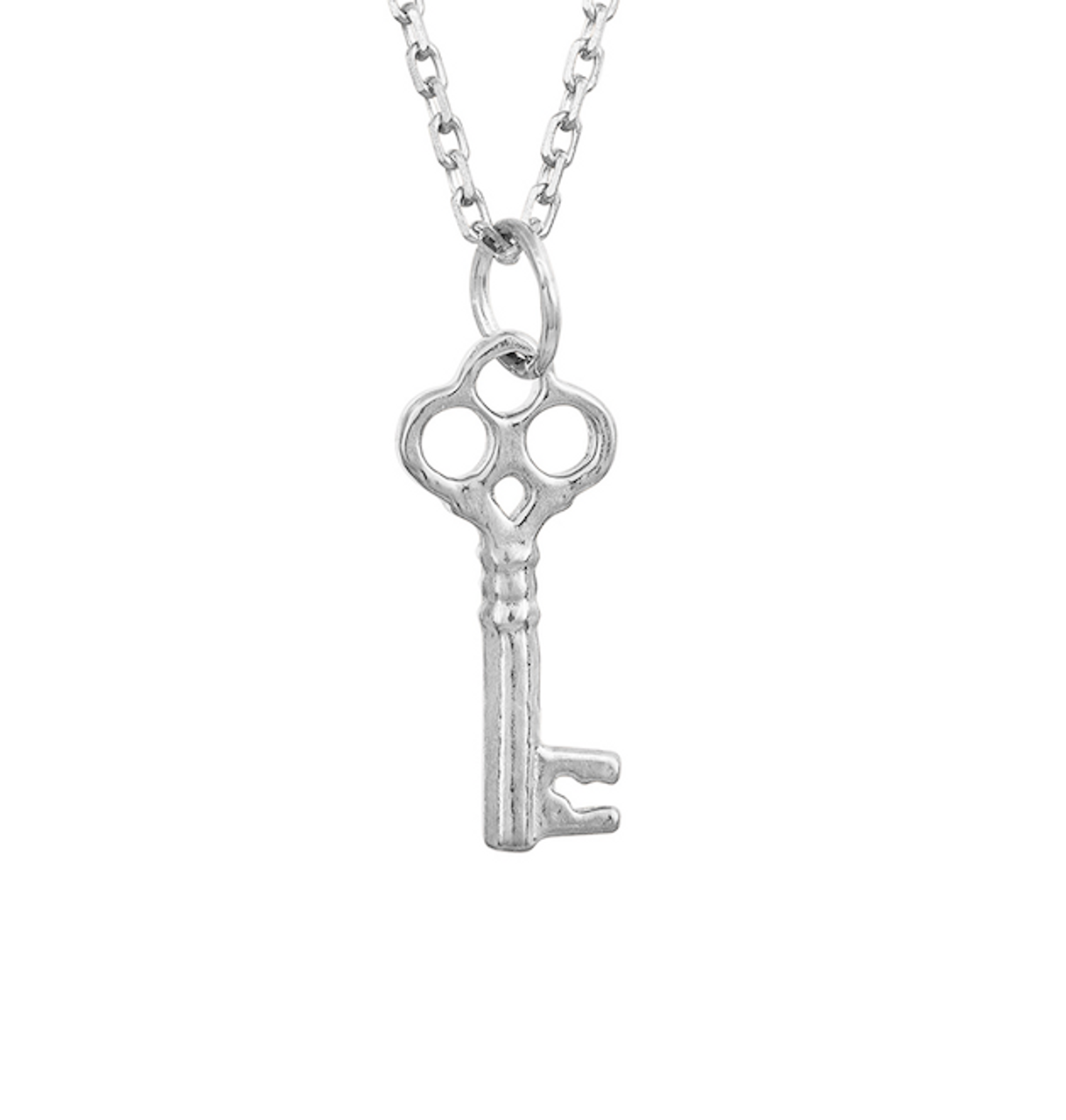 925 Sterling Silver Key Necklace Chain 