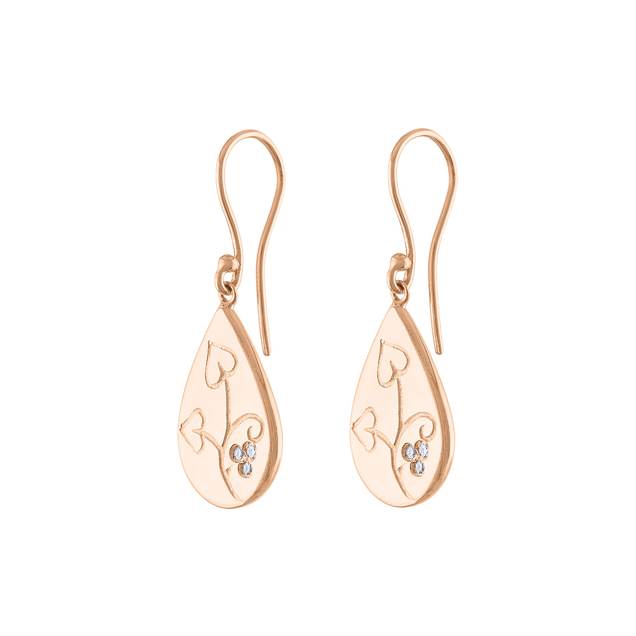 Rose Gold Teardrop Stud Earrings