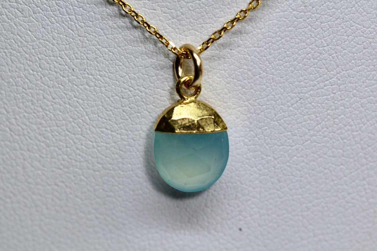 Gemstone Necklace Blue Chalcedony Drop | From Alkmaar Atelier – Jewels with  Flair