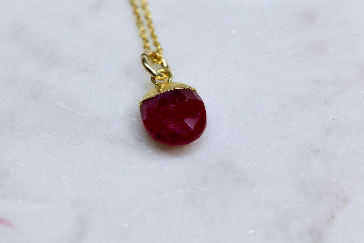 Classic Round Ruby Solitaire Pendant