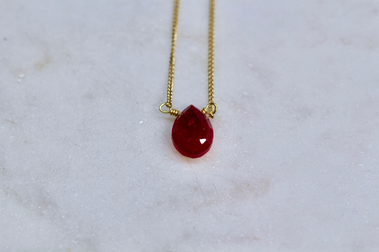 Classic Round Ruby Solitaire Pendant